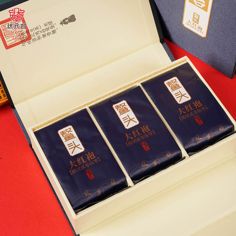 状元台茶叶 鳌头大红袍礼盒武夷岩茶花香袋装乌龙茶50g6泡随手礼图片