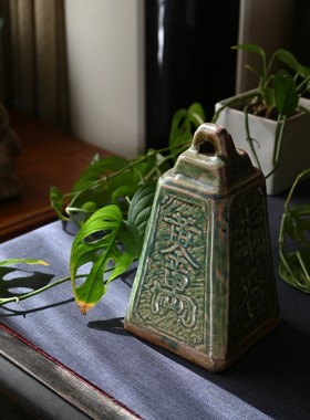 日月堂 清中期越窑青瓷权 中古家居摆件老物件老瓷器收藏复古装饰