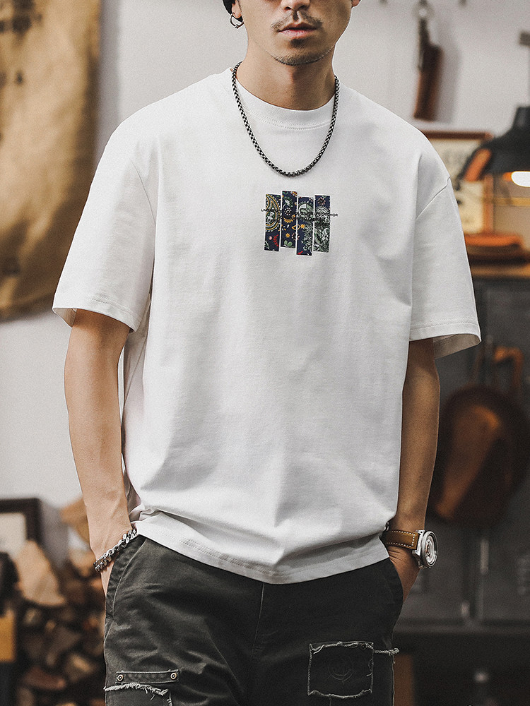 thumbnail for Jay Reynolds American retro heavy T-shirt men's short-sleeved cotton summer 2026 new trendy brand loose men's shirt