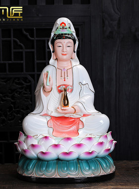 居家供奉菩萨描金观音佛像