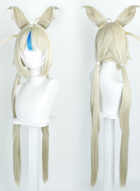 虚拟主播 小鲨鱼Gura转生Sameko Saba cos假发自带呆毛假发