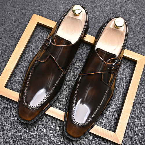 WOUFO孟克鞋英伦风商务皮鞋