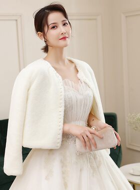 冬季订珍珠欧美女长袖毛披肩保暖