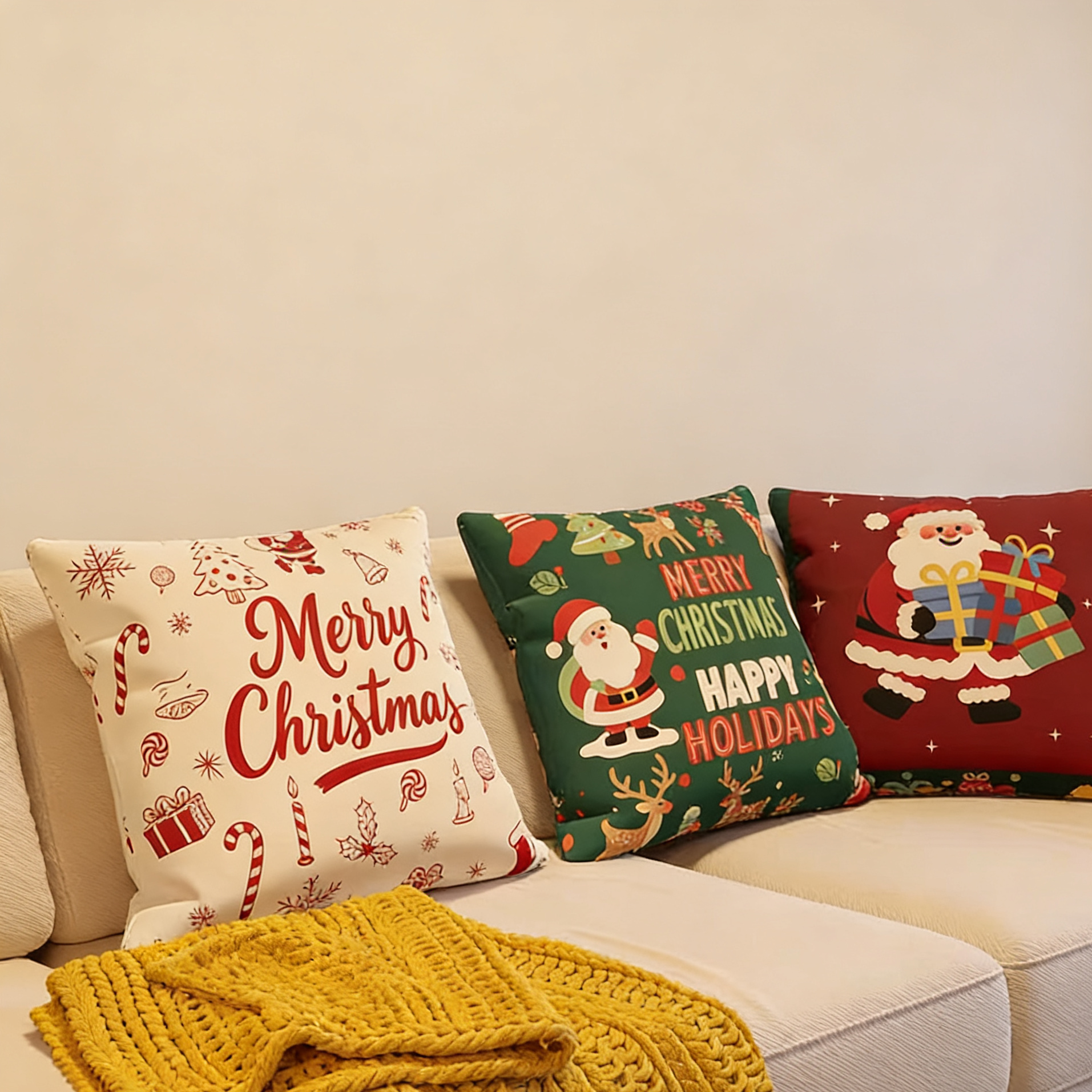 抱枕沙发客厅轻奢高级感现代简约北欧风圣诞沙发客厅抱枕柔软靠垫