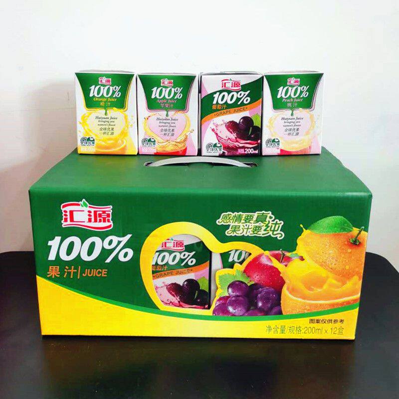 汇源100% 橙汁 葡萄 苹果 桃汁口味浓缩果汁饮料 200ml*24盒可选
