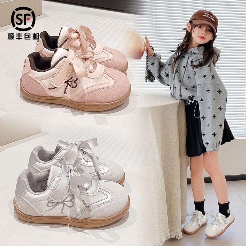 女童运动鞋春秋新款儿童德训鞋时尚阿甘鞋百搭板鞋中小童休闲鞋子