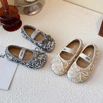 女童亮片小皮鞋2025春秋爆款单鞋