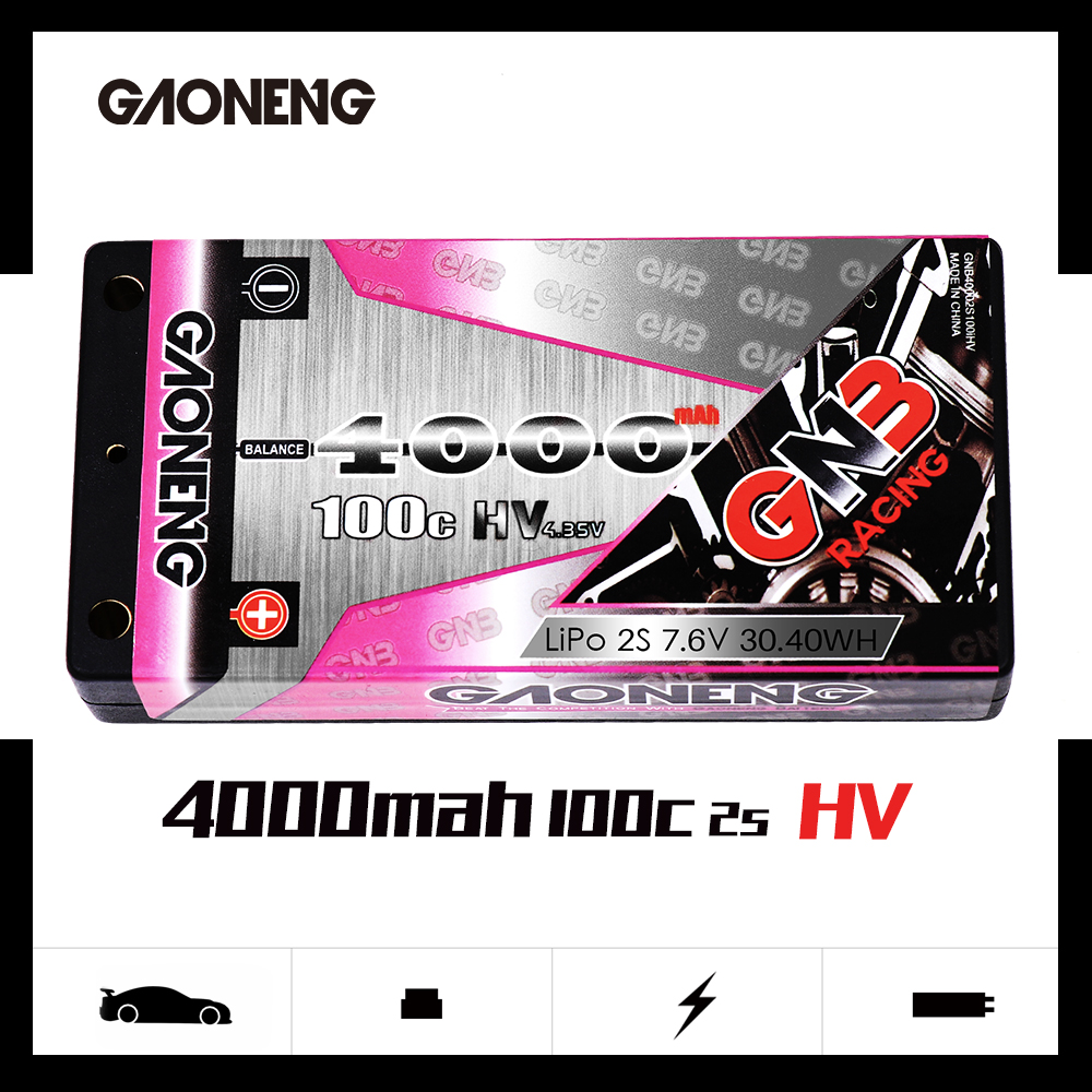 高能GNB4000mAh 2S 7.6V 100C HV高电压竞赛短电shorty RC锂电池 玩具/童车/益智/积木/模型 遥控车升级件/零配件 原图主图