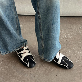 百搭阿甘运动休闲 真皮网纱玛丽珍单鞋 4CM德训鞋 女2026新款