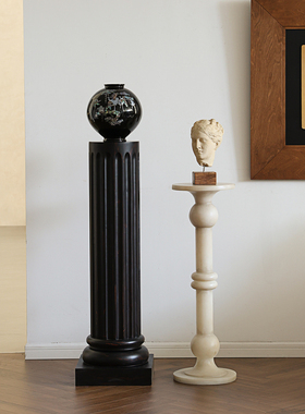 形上法式中古风落地底座摆件设计师款客厅玄关装饰品高级感柱子