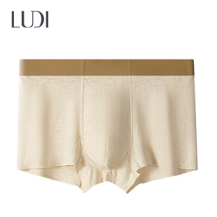 露迪尚品男士中腰夏季字母冰丝大码平角裤男内男士内裤LDG253101