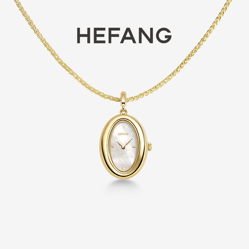 [618狂欢节]HEFANG何方珠宝黄油欧包项链表复古设计感精致颈链女