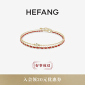 HEFANG何方编织红绳双层手链情侣男友手高级生日礼物配饰
