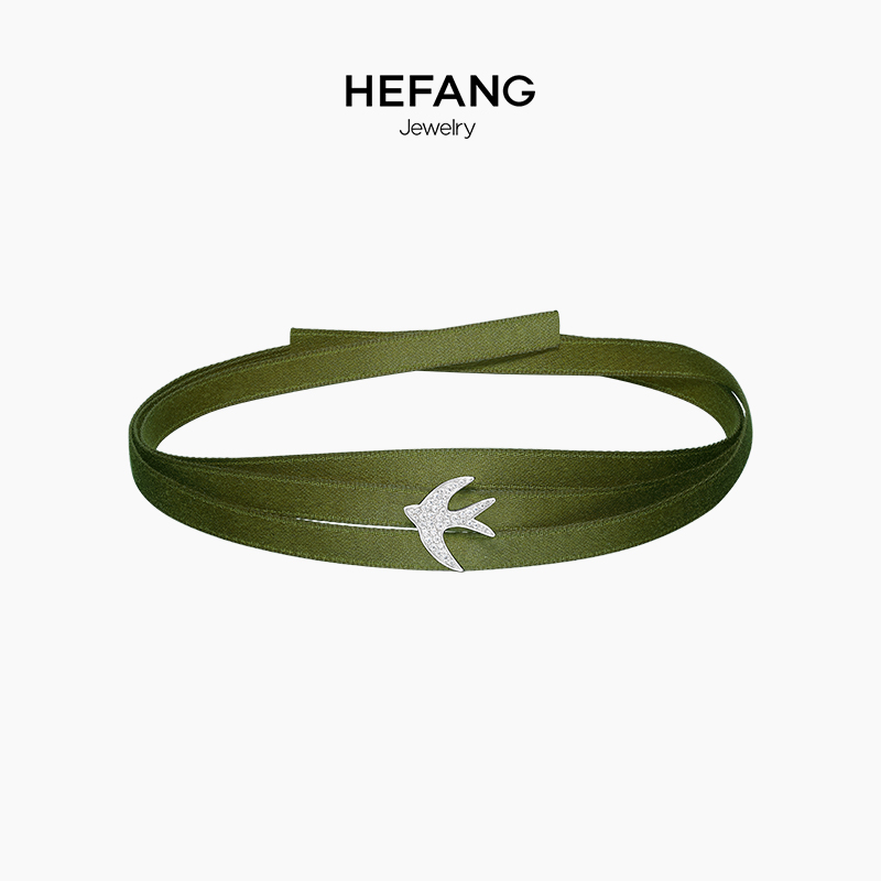 HEFANG Jewelry/ºÎ·½Ö鱦Ñà×Ó°ó´øÏîȦ ´¿ÒøÅ®Ëø¹ÇÁ´choker¾±´ø
