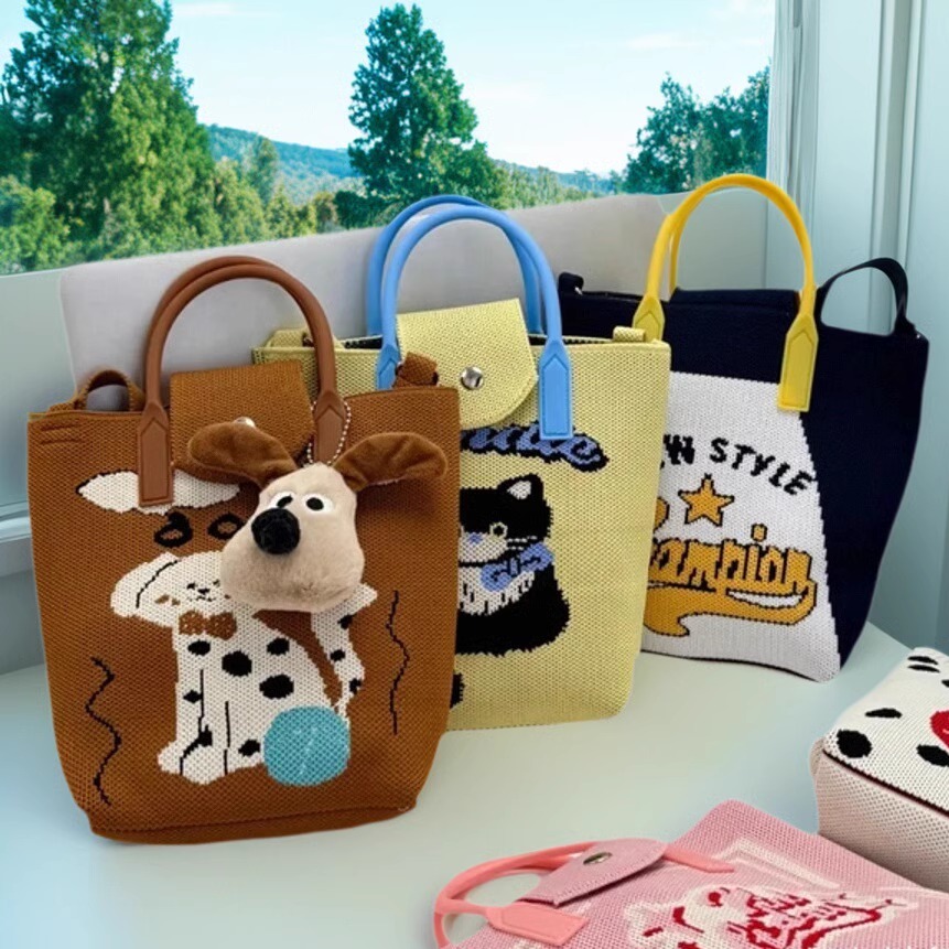 針織手機包單肩斜跨可愛零錢袋