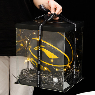 篮球礼盒空盒ins风生日礼物大号男生7号篮球包装盒透明足球礼物