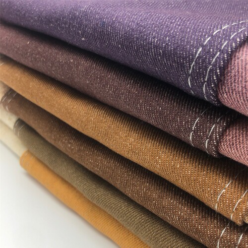 彩色牛仔布料无弹加厚