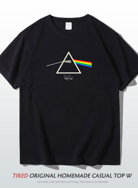 英国摇滚乐队平克弗洛伊德印花纯棉短袖t恤夏男女音乐Pink Floyd