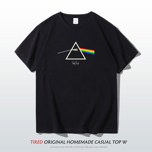 英国摇滚乐队平克弗洛伊德印花纯棉短袖 Floyd t恤夏男女音乐Pink