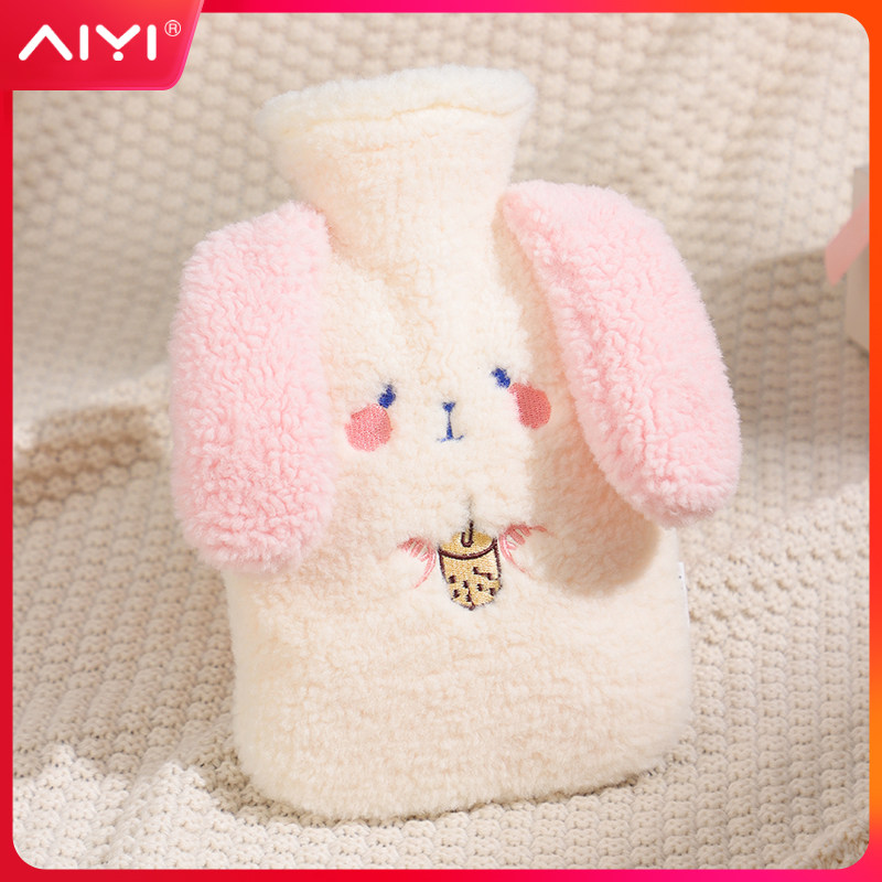 植绒迷你热水袋注水暖手袋防爆毛绒暖水袋女生暖宫腐肚子暖手宝