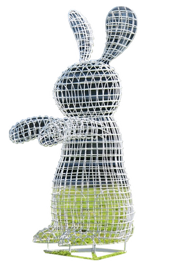 不锈钢云朵兔子松鼠蜗牛小鸟雕塑