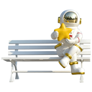 大型玻璃钢宇航员雕塑酒吧商场学校科技馆太空人模型主题美陈摆件