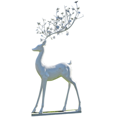 户外铁艺梅花鹿雕塑摆件