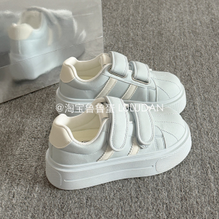 女2026年新款 小个子厚底板鞋 春季 小白鞋 鲁鲁蛋 面包鞋 增高4.5CM