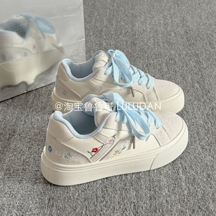 2026新款 女款 小众不撞款 板鞋 鲁鲁蛋春季 百搭学生面包鞋 厚底小白鞋