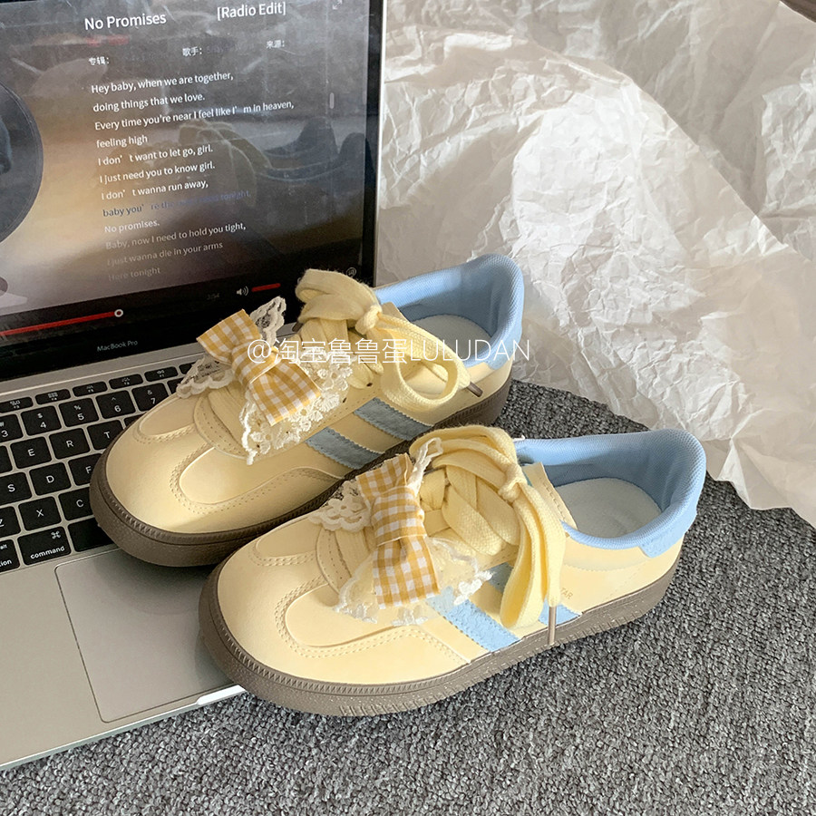 鲁鲁蛋 小众百搭鞋子板鞋女款2025新款春秋复古德训鞋户外小白鞋,女鞋,德训鞋,淘宝优惠券,粉丝福利购,淘宝优惠卷