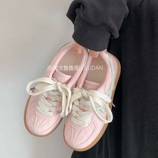 2025新款 女款 厚底小白鞋 ins潮小众鞋 鲁鲁蛋 子复古德训鞋 韩系板鞋