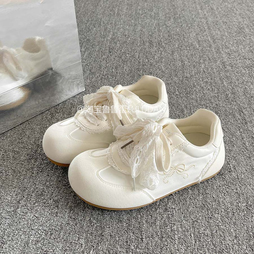 鲁鲁蛋 复古德训鞋子女2026新款爆款夏季薄底运动鞋厚底小白鞋潮