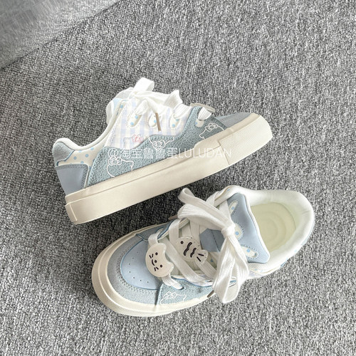 鲁鲁蛋 百搭小众鞋子爆款板鞋女款2026春季新款厚底小白鞋面包鞋