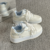 韩系厚底小白鞋 板鞋 女款 鲁鲁蛋 2026新款 春季 ins潮百搭小众面包鞋