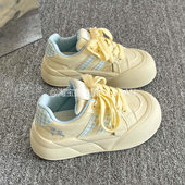 韩系休闲板鞋 厚底小白鞋 女款 鲁鲁蛋 2026新款 春季 配裙子面包鞋 子