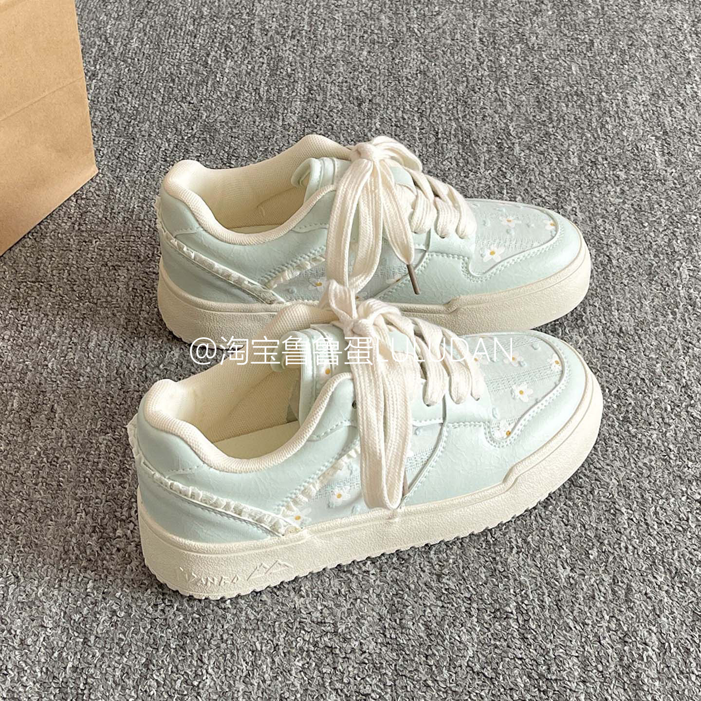 鲁鲁蛋韩系厚底板鞋女款2025新款夏季透气小白鞋配裙子学生休闲鞋,女鞋,休闲板鞋,淘宝优惠券,粉丝福利购,淘宝优惠卷