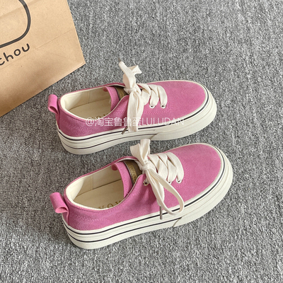 鲁鲁蛋休闲板鞋厚底帆布鞋女款2025新款小白鞋一脚蹬百搭小众鞋子