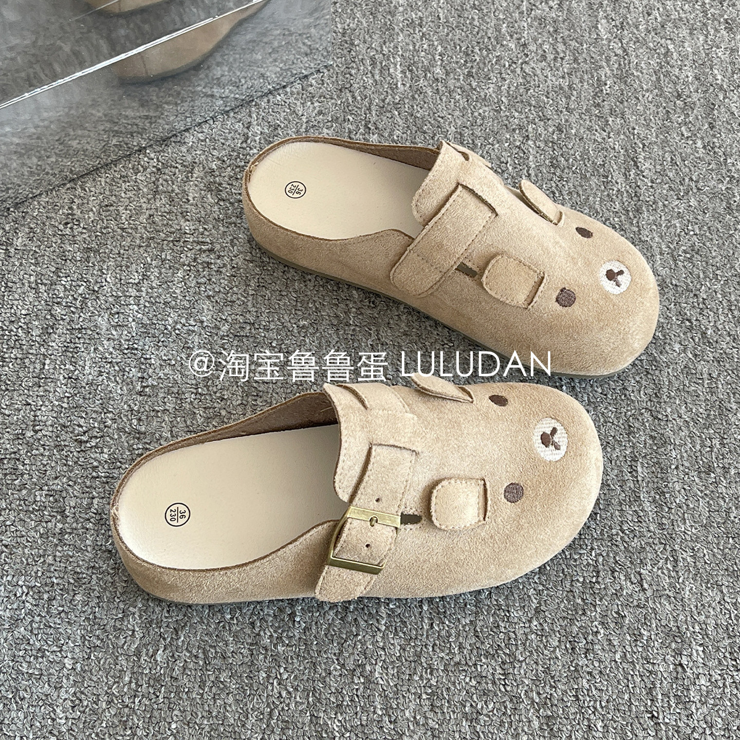 鲁鲁蛋 超火一脚蹬勃肯鞋半拖女款2026新款春季休闲外穿包头拖鞋,女鞋,勃肯鞋/软木鞋,淘宝优惠券,粉丝福利购,淘宝优惠卷