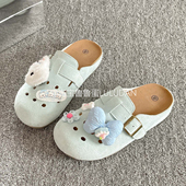 2026新款 夏季 外穿包头凉鞋 鲁鲁蛋 洞洞鞋 女款 配裙子半拖鞋 勃肯鞋