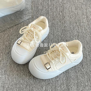 鲁鲁蛋 小白鞋厚底板鞋2026年春季新款鞋子女ins潮百搭小众面包鞋