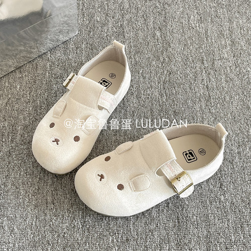 鲁鲁蛋一脚蹬全包勃肯鞋女款2026新款春季百搭小白鞋小熊休闲单鞋