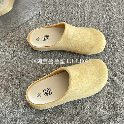 鲁鲁蛋超火一脚蹬勃肯鞋厚底小个子懒人鞋2026新款百搭休闲包头拖