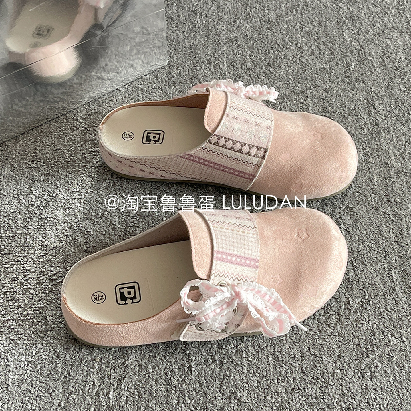 鲁鲁蛋 春季复古勃肯鞋2026超火懒人一脚蹬半拖鞋女外穿包头拖鞋,女鞋,勃肯鞋/软木鞋,淘宝优惠券,粉丝福利购,淘宝优惠卷