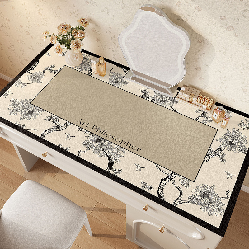 梳妆台桌垫桌面保护垫卧室化妆美甲防滑防油防水桌布轻奢高级感