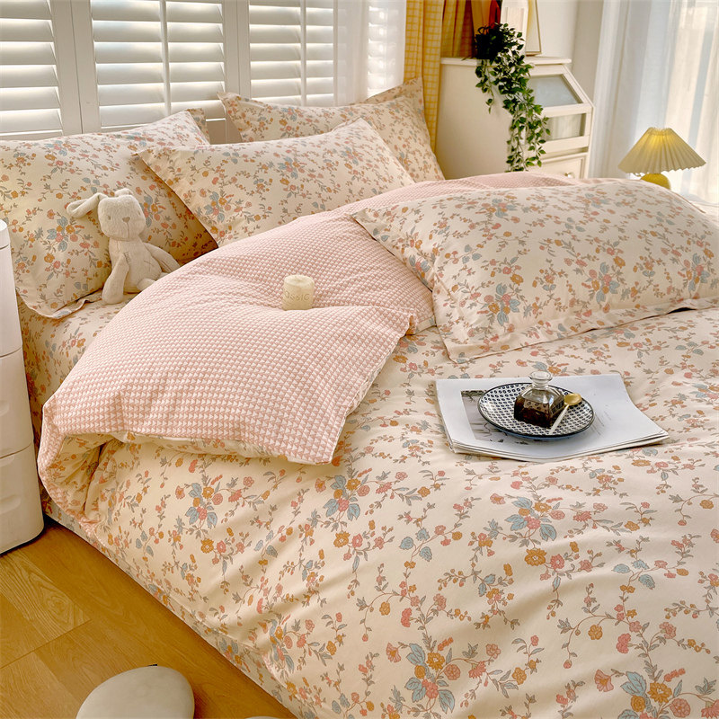 定做定制全棉纯棉四件套榻榻米高低床包组上下铺拼接子母床宿舍