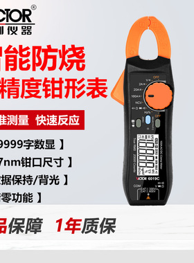胜利VC6019C数字万用表钳形表高精度交直流电流表19999字显示