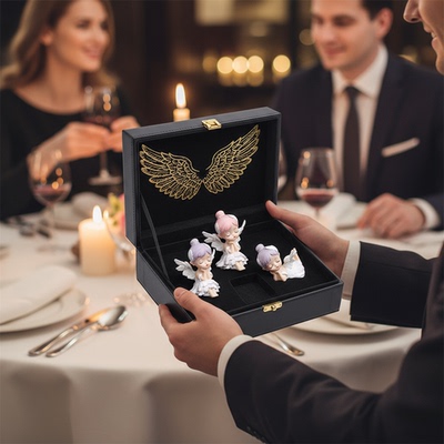 创意天使金色翅膀桌面摆件礼盒