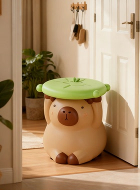可爱卡通小熊塑料收纳换鞋凳