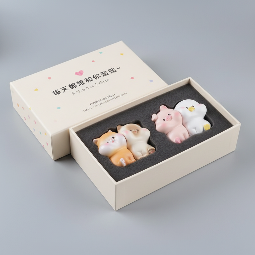 可爱卡通动物毛绒桌面摆件礼盒装生日礼物小众设计萌系装饰品,家居饰品,桌面摆件,淘宝优惠券,粉丝福利购,淘宝优惠卷