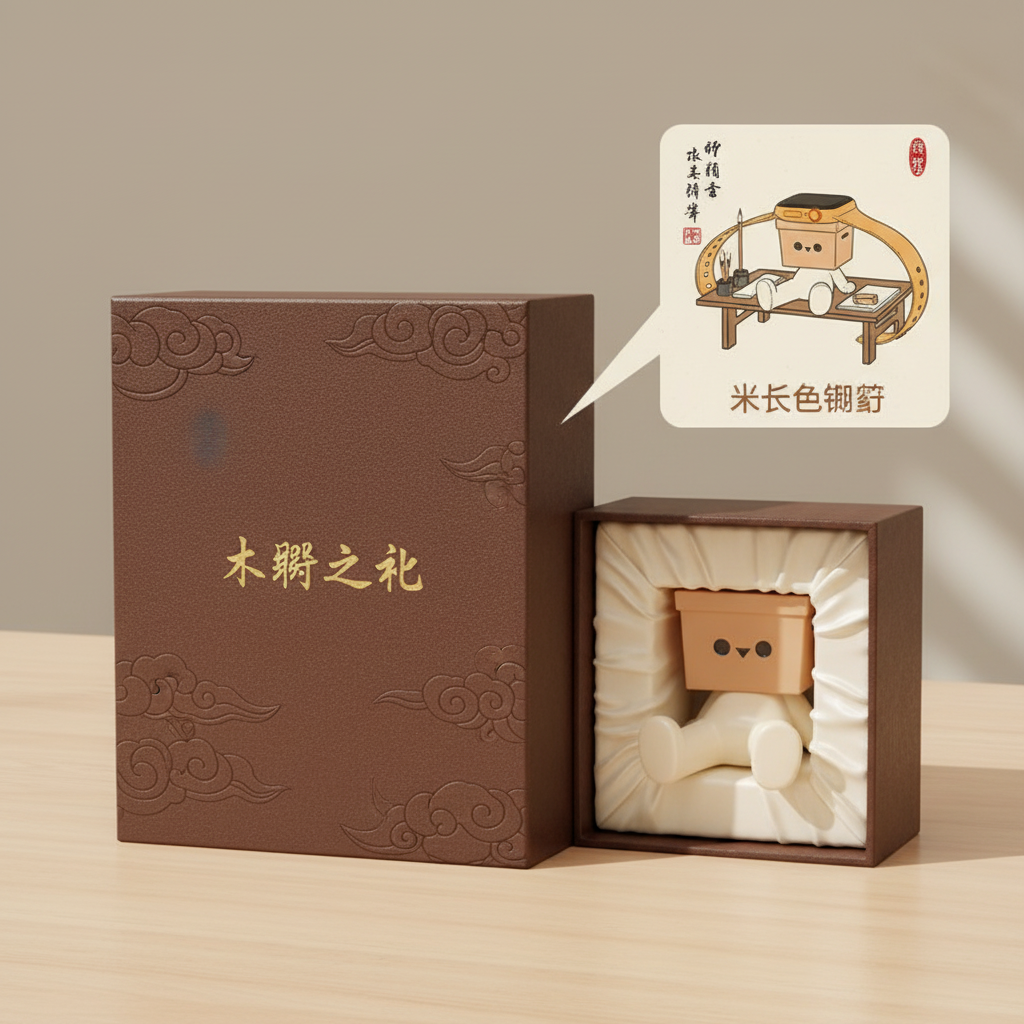 木解之礼卡通木质桌面摆件礼盒装小众轻奢创意装饰品,家居饰品,桌面摆件,淘宝优惠券,粉丝福利购,淘宝优惠卷